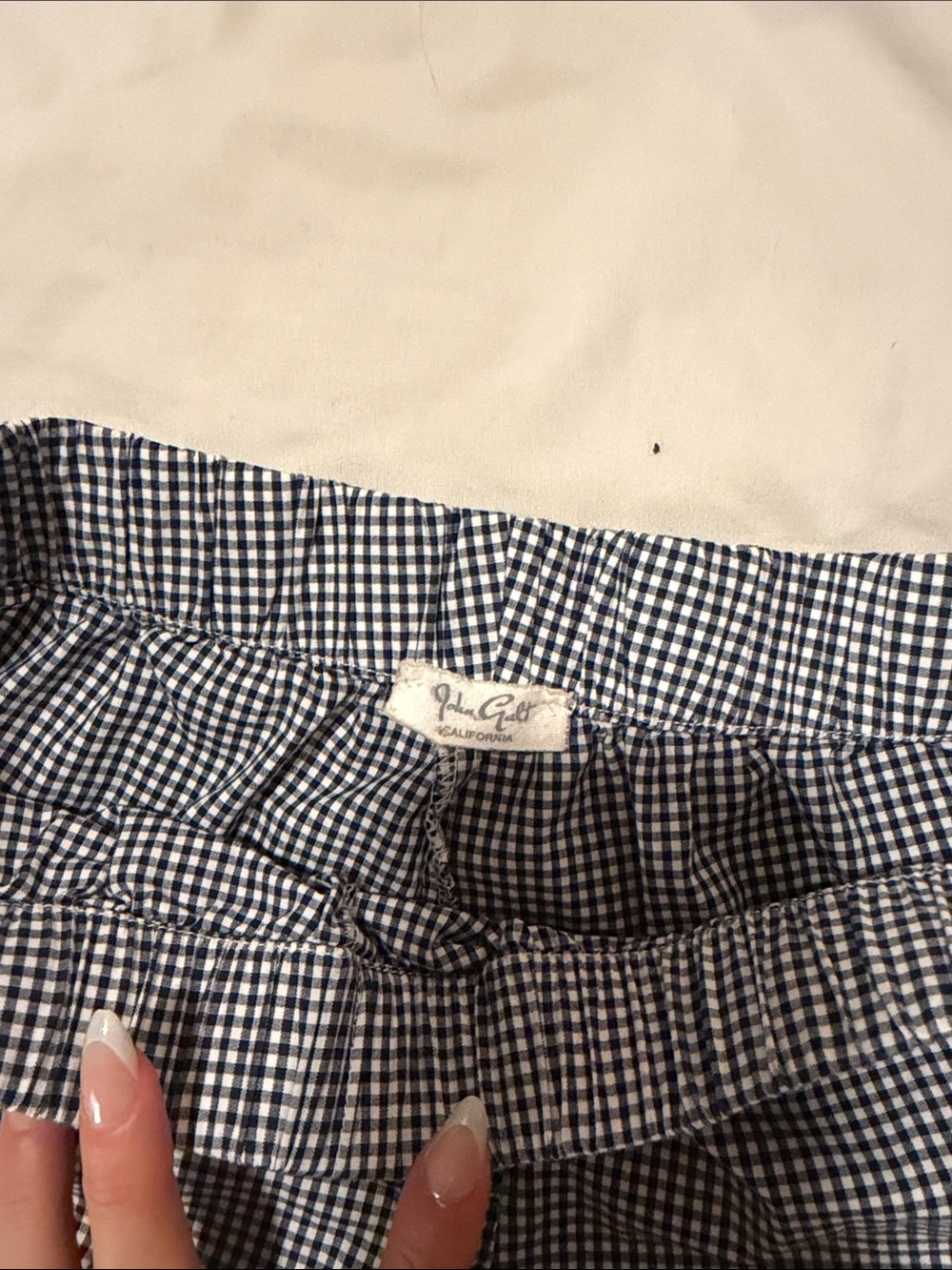 Brandy Melville Navy Gingham Athletic Shorts - Picture 2 of 3